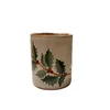 Tazza porta penne con decoro di agrifoglio e bacche rosse - foto 1
