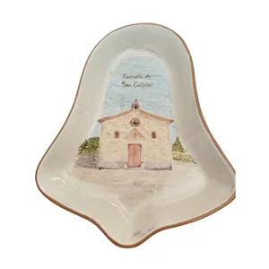 Vassoio a forma di campana raffigurante la Cappella di S. Cataldo di Pietrapertosa