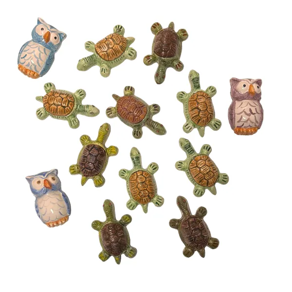 Gufi e Tartarughe decorative – Magneti a forma di gufetti e tartarughe